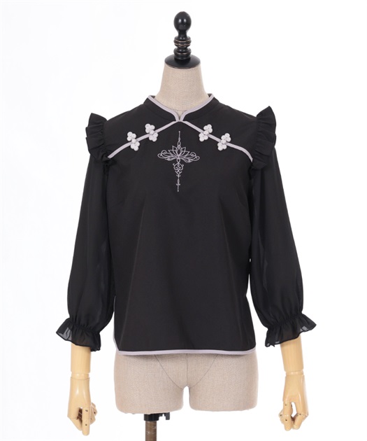 新品 正規品!!  ロータス刺繍チャイナブラウス【期間限定価格】 | レディース服 トップス