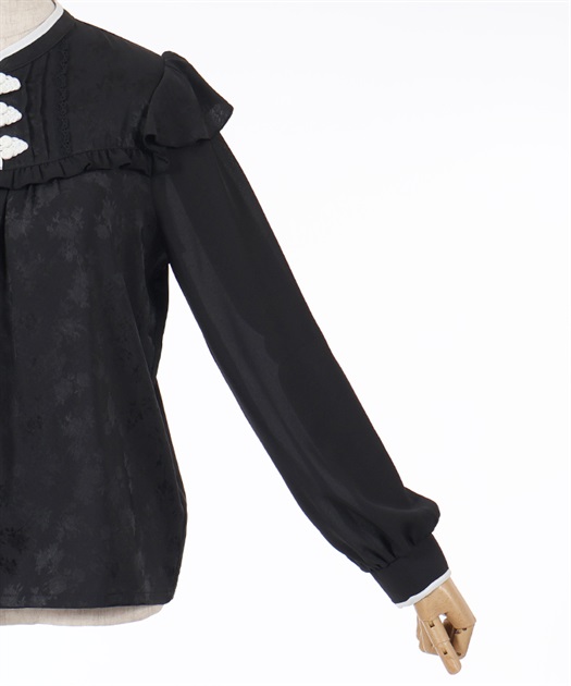 チャイナ釦ジャガードブラウス | outlet | axes femme online shop チャイナ釦ジャガードブラウス | outlet | axes femme online shop
