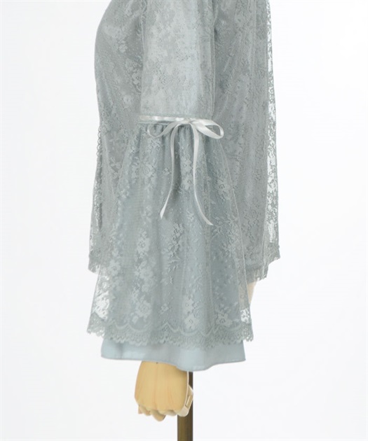 リボン付レース姫袖ブラウス | outlet | axes femme online shop リボン付レース姫袖ブラウス | outlet | axes femme online shop