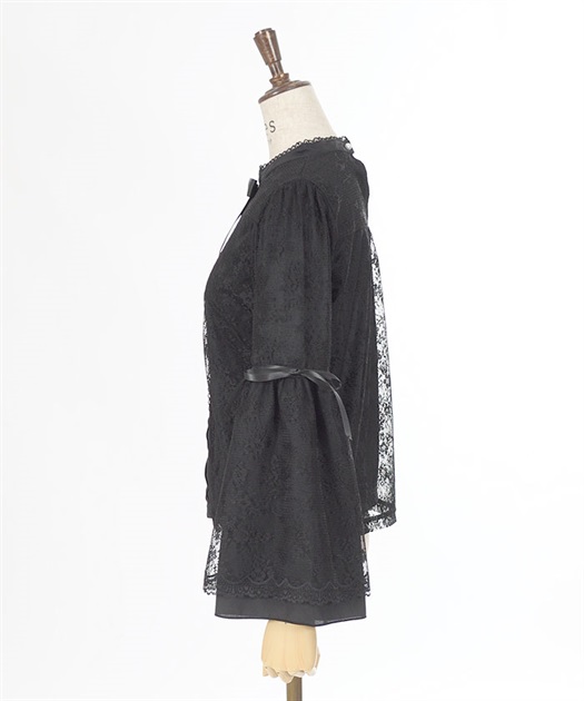 リボン付レース姫袖ブラウス | outlet | axes femme online shop リボン付レース姫袖ブラウス | outlet | axes femme online shop