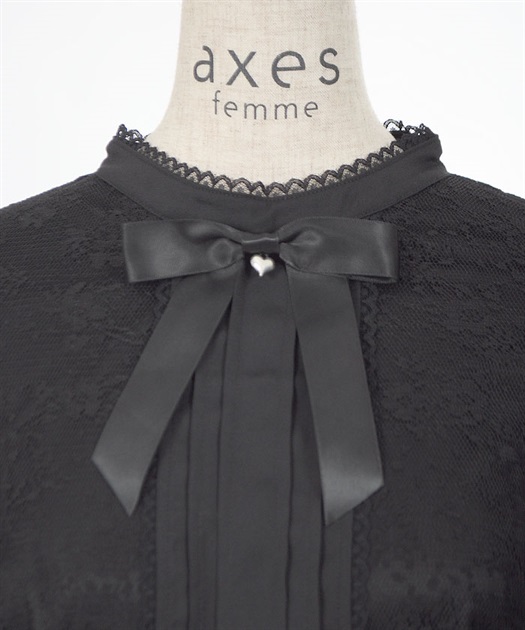 リボン付レース姫袖ブラウス | POETIQUE | axes femme online shop