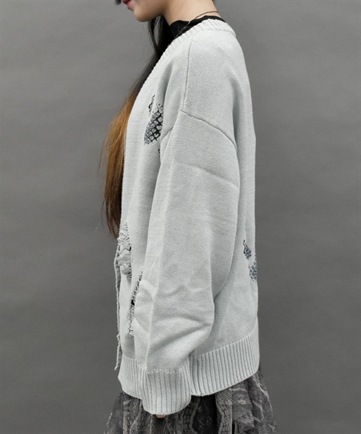 スネークスケールダメージカーディガン | 衣料 | axes femme