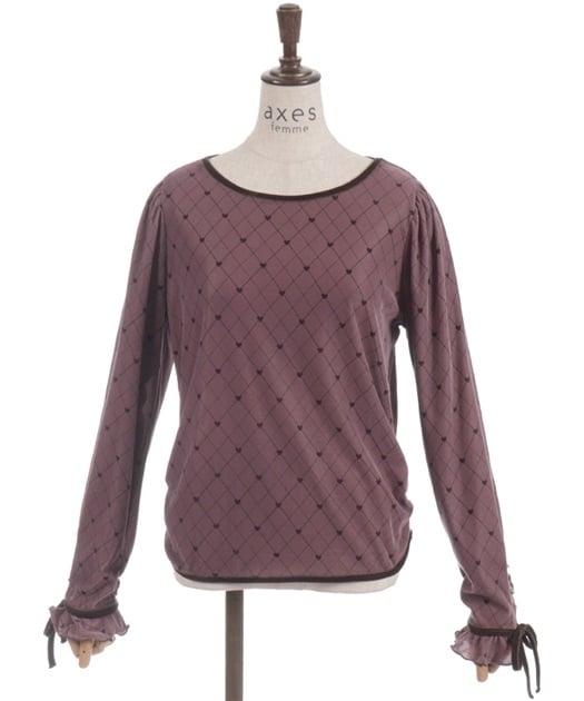 アソート柄ハート釦ベロアプルオーバー【予約】 | axes femme online shop