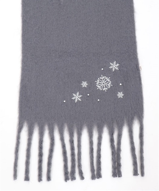 品質検査済 雪の結晶刺繍ストール | shop online femme axes | 雑貨 ジャケット・アウター