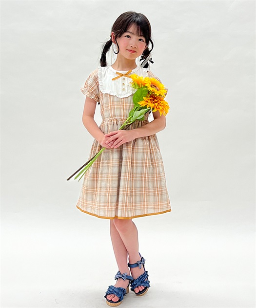 kidsロゴ刺繍サマーチェックワンピース | outlet | axes femme kidsロゴ刺繍サマーチェックワンピース | outlet | axes femme