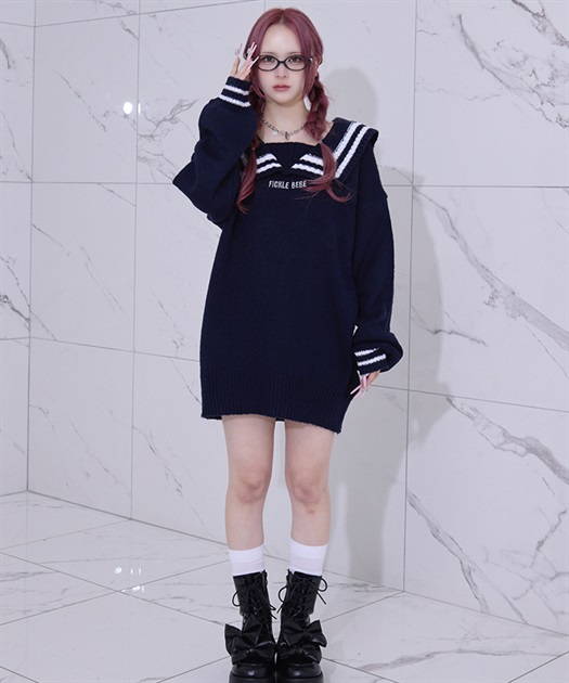 FBセーラーカラーニット | FICKLE BEBE FBセーラーカラーニット | FICKLE BEBE