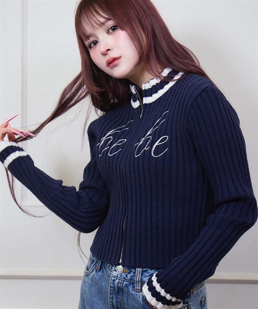 bebeショートジップニット【10%OFF対象商品】 | レディース bebeショートジップニット【10%OFF対象商品】 | レディース