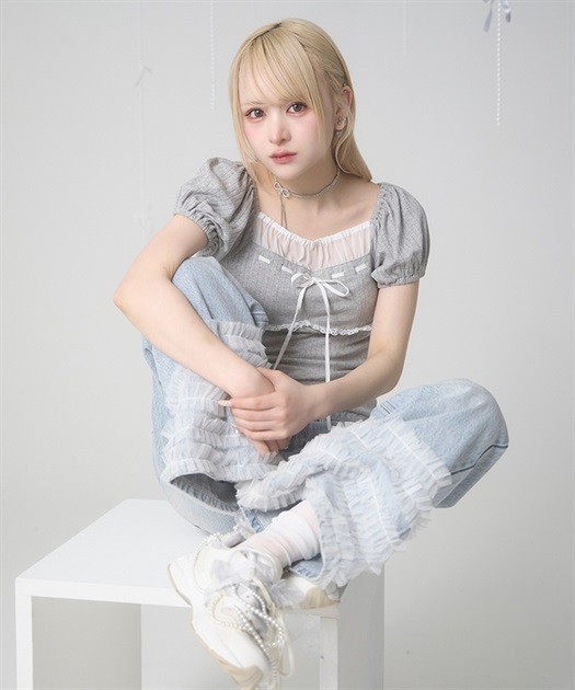 チュールフリルデニム【期間限定価格】 | レディース服