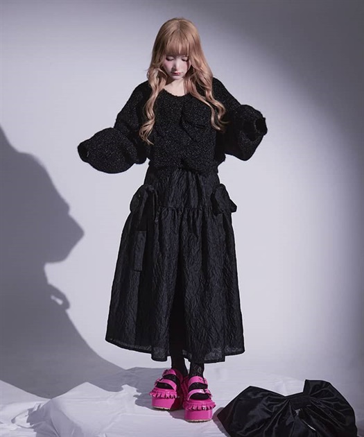 リボンジャガードスカート【期間限定価格】 | レディース服 リボンジャガードスカート【期間限定価格】 | レディース服