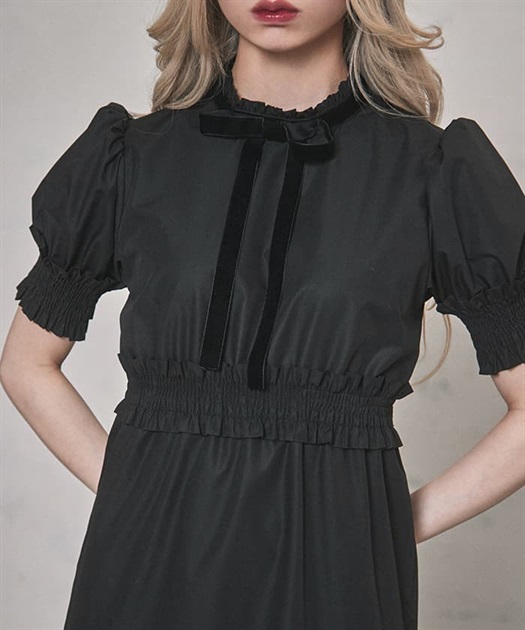 ボウタイフリルワンピース【10%OFF対象商品】 | FICKLE BEBE ボウタイフリルワンピース【10%OFF対象商品】 | FICKLE BEBE