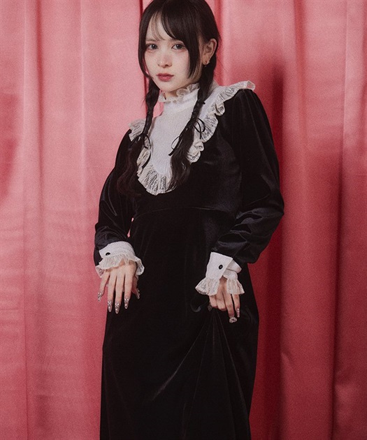 レーズベロアワンピース | 衣料 | axes femme online shop レーズベロアワンピース | 衣料 | axes femme online shop