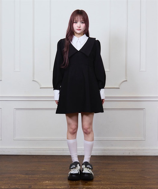 FickleBebe（フィクルベベ）の「レイヤードスクールワンピース