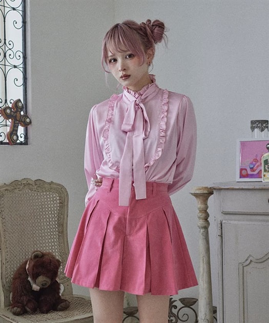 サテンフリルリボンブラウス | レディース服・レディース サテンフリルリボンブラウス | レディース服・レディース