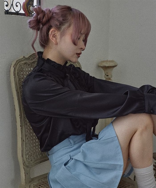 サテンフリルリボンブラウス | レディース服・レディース