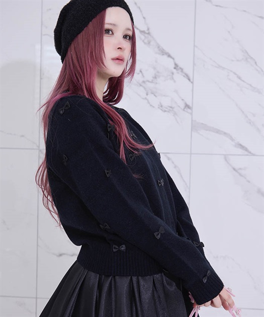 リボンニットカーディガン | Fickle Bebe