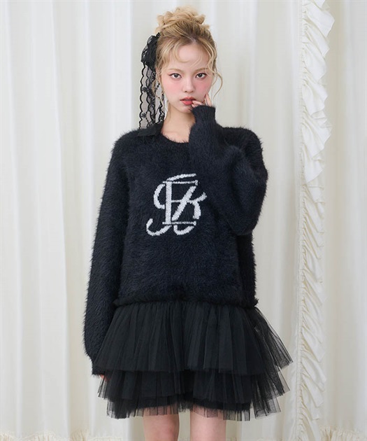 ロゴチュールニットワンピース | axes femme online shop