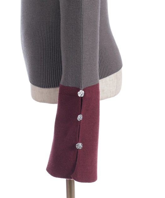 バイカラーニットプルオーバー【2点10%OFF対象商品】 | axes femme