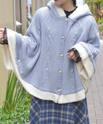 ビジュー裏ボアニットポンチョ | axes femme | axes femme ビジュー裏ボアニットポンチョ | axes femme | axes femme