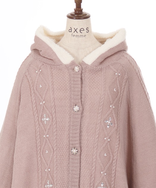 ビジュー裏ボアニットポンチョ | outlet | axes femme online shop ビジュー裏ボアニットポンチョ | outlet | axes femme online shop