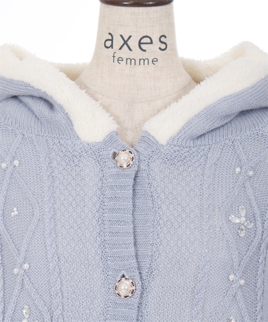 ビジュー裏ボアニットポンチョ | axes femme | axes femme ビジュー裏ボアニットポンチョ | axes femme | axes femme
