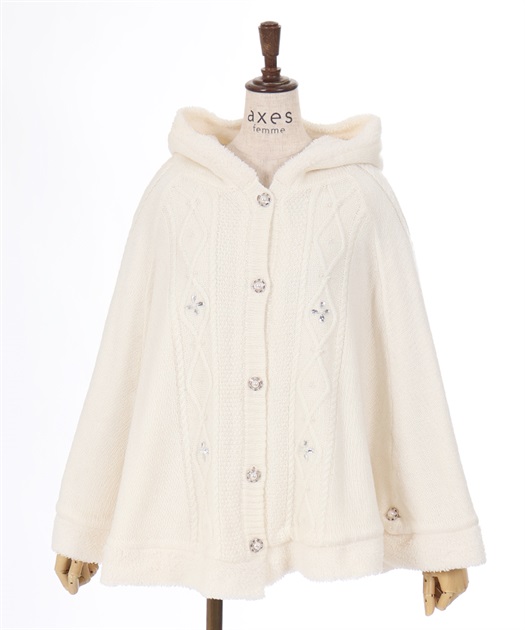 ビジュー裏ボアニットポンチョ | axes femme | axes femme ビジュー裏ボアニットポンチョ | axes femme | axes femme