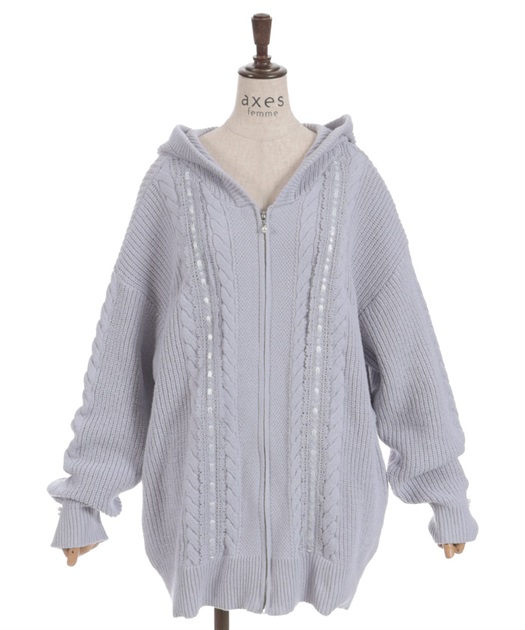 はしごレースニットパーカー | axes femme online shop