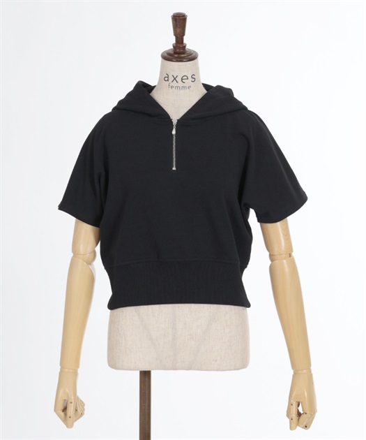 ハーフジップショートパーカー | レディース服・レディース ハーフジップショートパーカー | レディース服・レディース