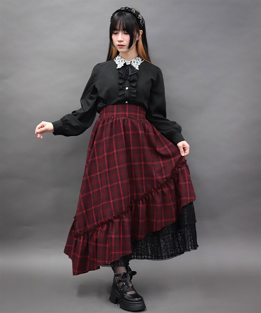 チェックアシメフリルスカート | axes femme online shop