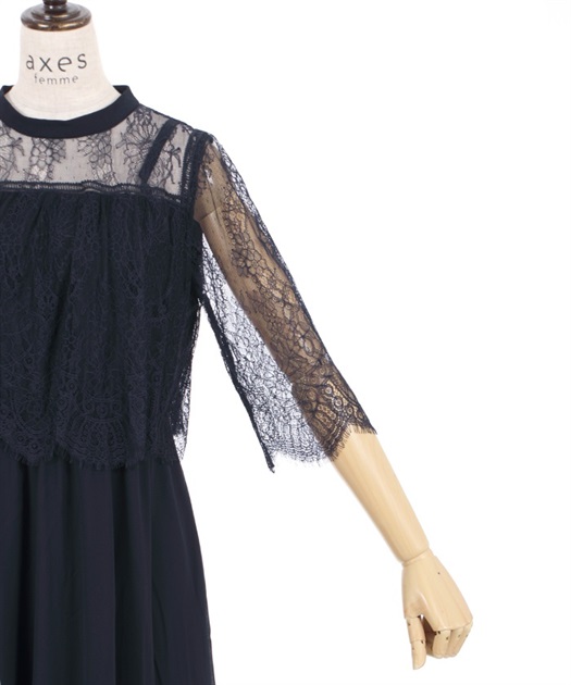 レース切替ロングドレス | axes femme | axes femme online shop レース切替ロングドレス | axes femme | axes femme online shop