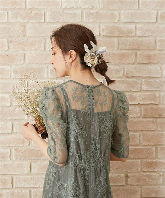 パイピングレースドレス | 衣料 | axes femme online shop パイピングレースドレス | 衣料 | axes femme online shop