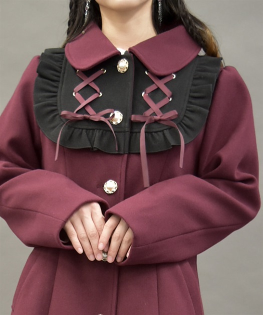 ブロッキングフリルコート | レディース服・レディース ブロッキングフリルコート | レディース服・レディース
