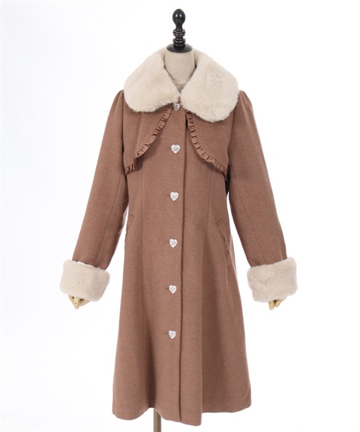 ファーティペ付ロングコート | outlet | axes femme online shop ファーティペ付ロングコート | outlet | axes femme online shop