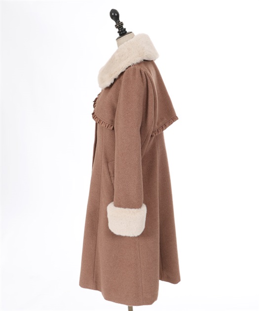 ファーティペ付ロングコート | outlet | axes femme online shop ファーティペ付ロングコート | outlet | axes femme online shop