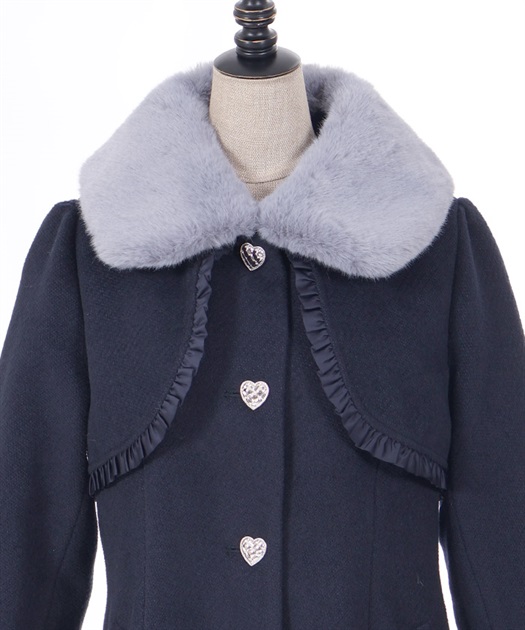 ファーティペ付ロングコート | outlet | axes femme online shop ファーティペ付ロングコート | outlet | axes femme online shop