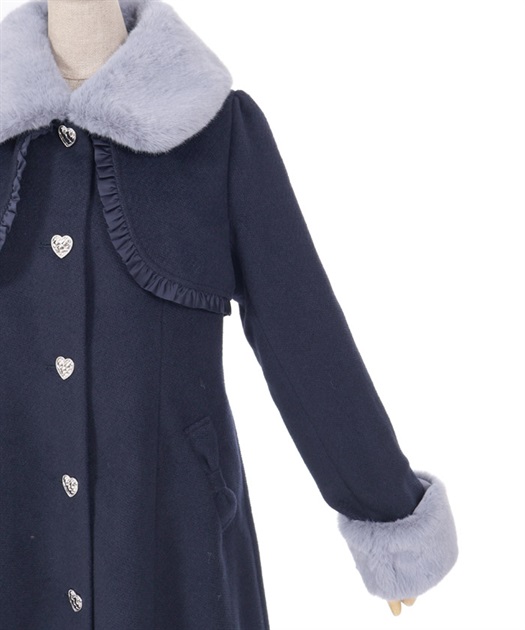 ファーティペ付ロングコート | outlet | axes femme online shop ファーティペ付ロングコート | outlet | axes femme online shop