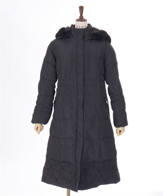 裾レースロングダウンコート | outlet | axes femme online shop 裾レースロングダウンコート | outlet | axes femme online shop