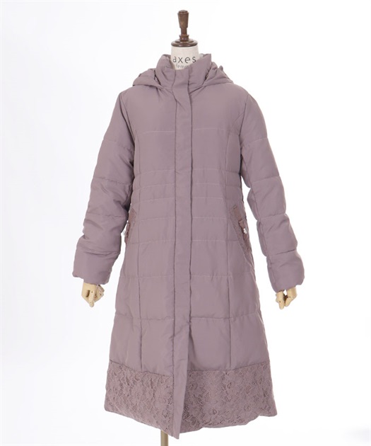 裾レースロングダウンコート | axes femme | axes femme online shop 裾レースロングダウンコート | axes femme | axes femme online shop