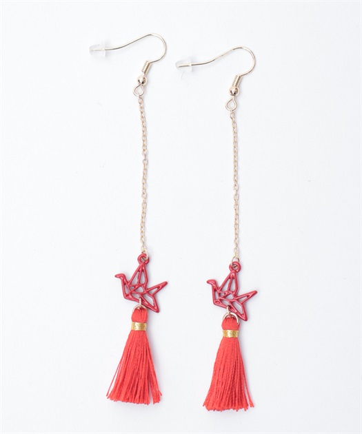 折り鶴×タッセルピアス | AXES-X | axes femme online shop