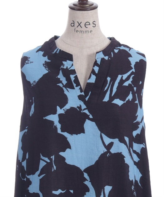 スキッパー大判柄フレアワンピース | purple label | axes femme スキッパー大判柄フレアワンピース | purple label | axes femme