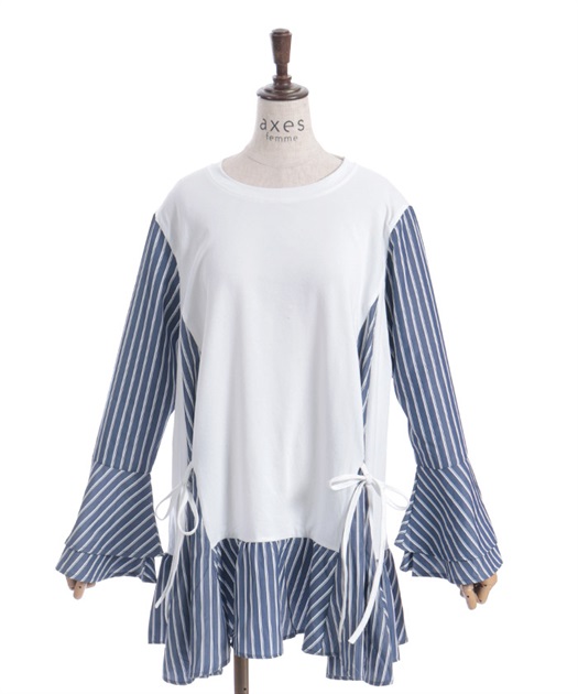 ストライプ切替チュニック | レディース服・レディース ストライプ切替チュニック | レディース服・レディース