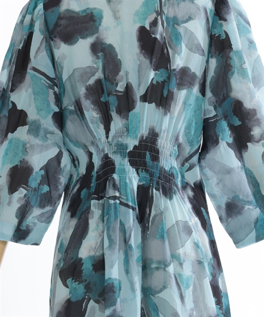 シアー大判花柄前開きワンピース【期間限定価格】 | outlet シアー大判花柄前開きワンピース【期間限定価格】 | outlet
