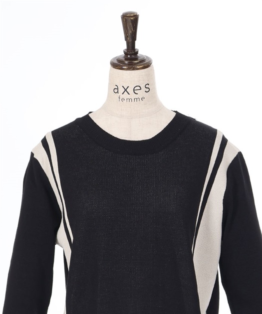 ニット切替ドッキングワンピース | outlet | axes femme online shop ニット切替ドッキングワンピース | outlet | axes femme online shop