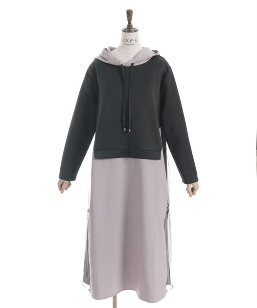 異素材切替ワンピース | レディース服・レディースファッション 異素材切替ワンピース | レディース服・レディースファッション