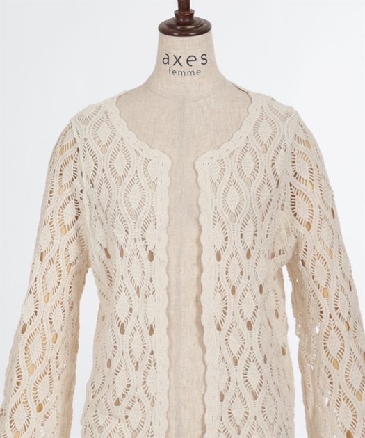幾何柄総レースカーデ【期間限定価格】 | outlet | axes femme 幾何柄総レースカーデ【期間限定価格】 | outlet | axes femme