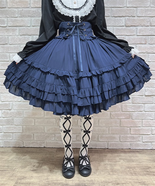 axes femme Chalmiere レースアップフリルスカート（クロ） レースアップフリルスカート | Chalmiere | axes femme onlineshop