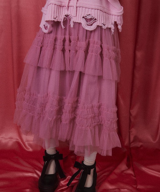 フリルチュールスカート【期間限定価格】 | レディース服 フリルチュールスカート【期間限定価格】 | レディース服