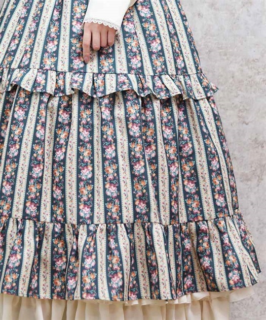 ストライプローズ柄スカート | kawaii | axes femme online shop ストライプローズ柄スカート | kawaii | axes femme online shop