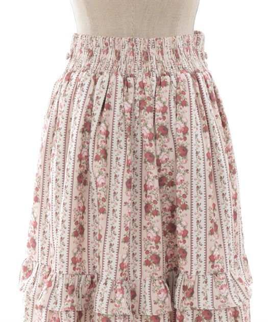 ストライプローズ柄スカート | kawaii | axes femme online shop ストライプローズ柄スカート | kawaii | axes femme online shop