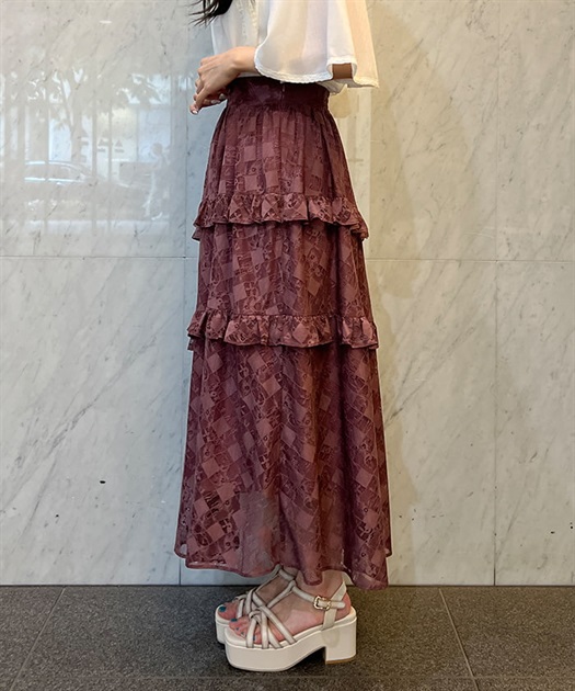 アシメフリル総レーススカート | outlet | axes femme online shop