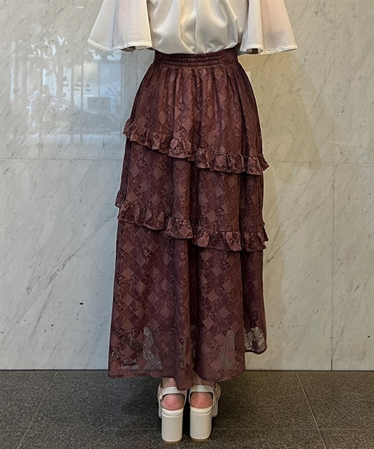 アシメフリル総レーススカート | outlet | axes femme online shop アシメフリル総レーススカート | outlet | axes femme online shop